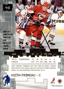 1999-00 Be a Player Millennium Signature Series - Chicago Sun-Times Sapphire #48 Keith Primeau Back