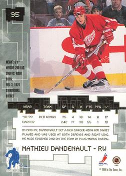 1999-00 Be a Player Millennium Signature Series - Chicago Sun-Times Sapphire #95 Mathieu Dandenault Back