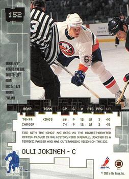 1999-00 Be a Player Millennium Signature Series - Chicago Sun-Times Sapphire #152 Olli Jokinen Back