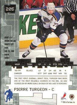 1999-00 Be a Player Millennium Signature Series - Chicago Sun-Times Sapphire #205 Pierre Turgeon Back