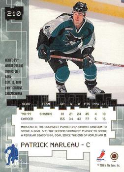 1999-00 Be a Player Millennium Signature Series - Chicago Sun-Times Sapphire #210 Patrick Marleau Back