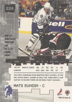 1999-00 Be a Player Millennium Signature Series - Chicago Sun-Times Sapphire #226 Mats Sundin Back