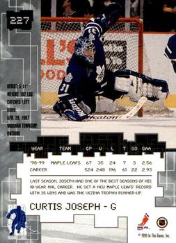1999-00 Be a Player Millennium Signature Series - Chicago Sun-Times Sapphire #227 Curtis Joseph Back