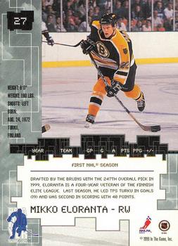 1999-00 Be a Player Millennium Signature Series - Toronto Spring Expo Gold #27 Mikko Eloranta Back