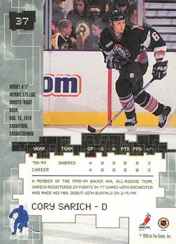 1999-00 Be a Player Millennium Signature Series - Toronto Spring Expo Gold #37 Cory Sarich Back