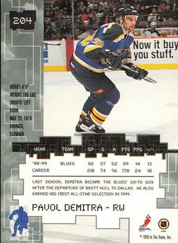 1999-00 Be a Player Millennium Signature Series - Toronto Spring Expo Gold #204 Pavol Demitra Back