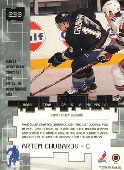 1999-00 Be a Player Millennium Signature Series - Toronto Spring Expo Gold #233 Artem Chubarov Back