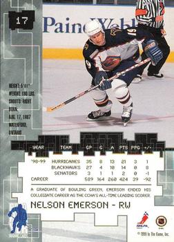 1999-00 Be a Player Millennium Signature Series - Toronto Spring Expo Ruby #17 Nelson Emerson Back