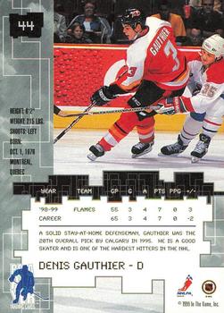 1999-00 Be a Player Millennium Signature Series - Toronto Spring Expo Ruby #44 Denis Gauthier Back
