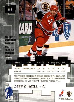 1999-00 Be a Player Millennium Signature Series - Toronto Spring Expo Ruby #51 Jeff O'Neill Back