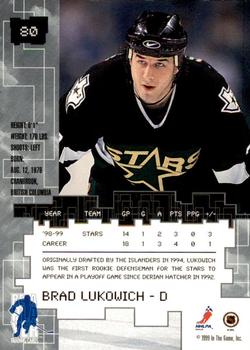 1999-00 Be a Player Millennium Signature Series - Toronto Spring Expo Ruby #80 Brad Lukowich Back