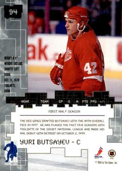 1999-00 Be a Player Millennium Signature Series - Toronto Spring Expo Ruby #94 Yuri Butsayev Back