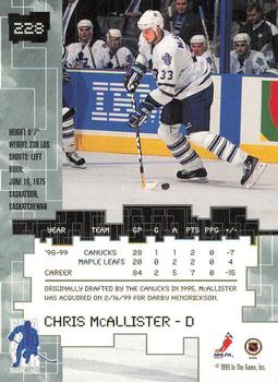 1999-00 Be a Player Millennium Signature Series - Toronto Spring Expo Ruby #228 Chris McAllister Back