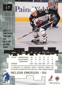 1999-00 Be a Player Millennium Signature Series - Toronto Spring Expo Silver #17 Nelson Emerson Back