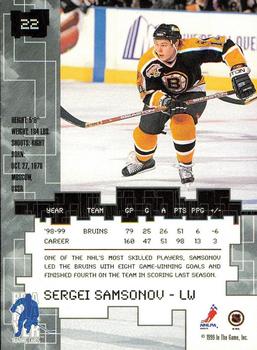 1999-00 Be a Player Millennium Signature Series - Toronto Spring Expo Silver #22 Sergei Samsonov Back