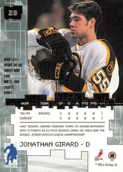 1999-00 Be a Player Millennium Signature Series - Toronto Spring Expo Silver #28 Jonathan Girard Back