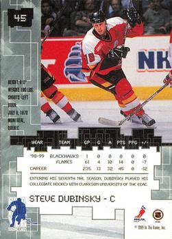 1999-00 Be a Player Millennium Signature Series - Toronto Spring Expo Silver #45 Steve Dubinsky Back