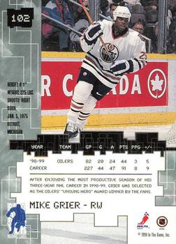 1999-00 Be a Player Millennium Signature Series - Toronto Spring Expo Silver #102 Mike Grier Back