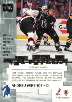 1999-00 Be a Player Millennium Signature Series - Toronto Spring Expo Silver #196 Andrew Ference Back