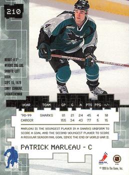 1999-00 Be a Player Millennium Signature Series - Toronto Spring Expo Silver #210 Patrick Marleau Back