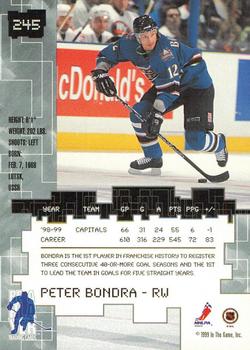 1999-00 Be a Player Millennium Signature Series - Toronto Spring Expo Silver #245 Peter Bondra Back