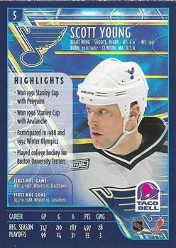 1999-00 Taco Bell St. Louis Blues #5 Scott Young Back