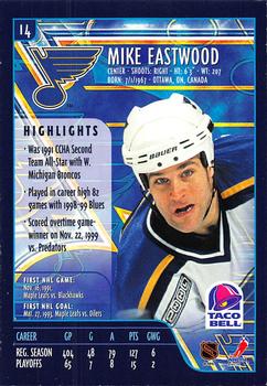 1999-00 Taco Bell St. Louis Blues #14 Mike Eastwood Back