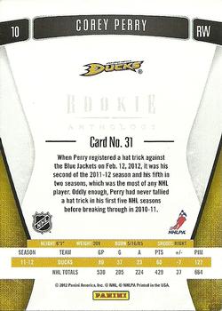 2011-12 Panini Rookie Anthology #31 Corey Perry Back
