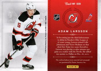 2011-12 Panini Rookie Anthology #109 Adam Larsson Back