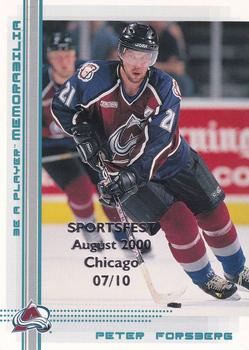 2000-01 Be a Player Memorabilia - Chicago Sportsfest Blue #72 Peter Forsberg Front