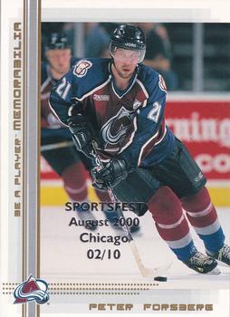 2000-01 Be a Player Memorabilia - Chicago Sportsfest Gold #72 Peter Forsberg Front
