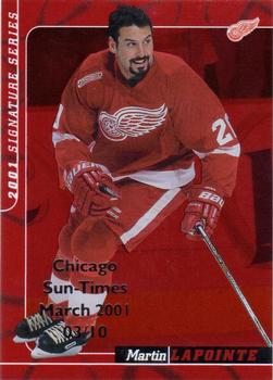 2000-01 Be a Player Signature Series - Chicago Sun-Times Ruby #31 Martin Lapointe Front