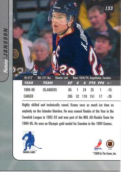 2000-01 Be a Player Signature Series - Toronto Spring Expo Bronze #133 Kenny Jonsson Back