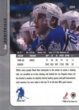 2000-01 Be a Player Signature Series - Toronto Spring Expo Bronze #204 Luc Robitaille Back
