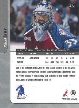 2000-01 Be a Player Signature Series - Toronto Spring Expo Bronze #211 Patrick Roy Back