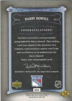 2006-07 Parkhurst - Autographs #32 Harry Howell Back