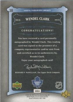 2006-07 Parkhurst - Autographs #38 Wendel Clark Back