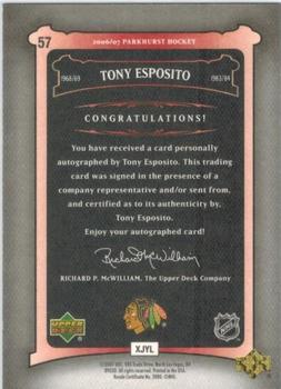 2006-07 Parkhurst - Autographs #57 Tony Esposito Back
