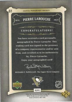 2006-07 Parkhurst - Autographs #61 Pierre Larouche Back