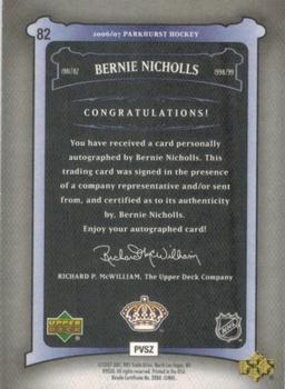 2006-07 Parkhurst - Autographs #82 Bernie Nicholls Back
