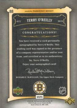 2006-07 Parkhurst - Autographs #88 Terry O'Reilly Back