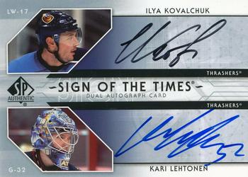 2006-07 SP Authentic - Sign of the Times Dual Autographs #ST-KL Ilya Kovalchuk / Kari Lehtonen Front