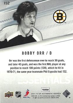 2011-12 SP Authentic #152 Bobby Orr Back