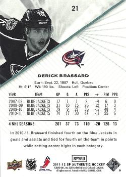 2011-12 SP Authentic #21 Derick Brassard Back