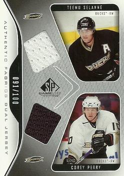 2006-07 SP Game Used - Authentic Fabrics Dual #AF2-SP Teemu Selanne / Corey Perry Front