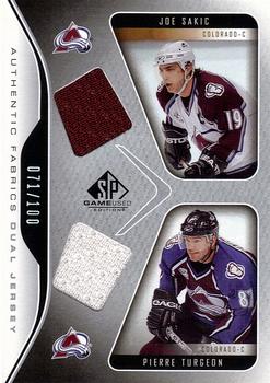 2006-07 SP Game Used - Authentic Fabrics Dual #AF2-TS Pierre Turgeon / Joe Sakic Front