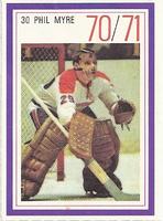 1970-71 Esso Power Players #NNO Phil Myre Front
