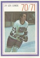 1970-71 Esso Power Players #NNO Len Lunde Front