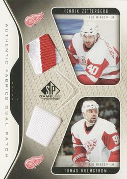 2006-07 SP Game Used - Authentic Fabrics Dual Patches #AF2-HZ Tomas Holmstrom / Henrik Zetterberg Front