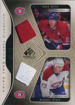 2006-07 SP Game Used - Authentic Fabrics Dual Patches #AF2-KR Saku Koivu / Michael Ryder Front